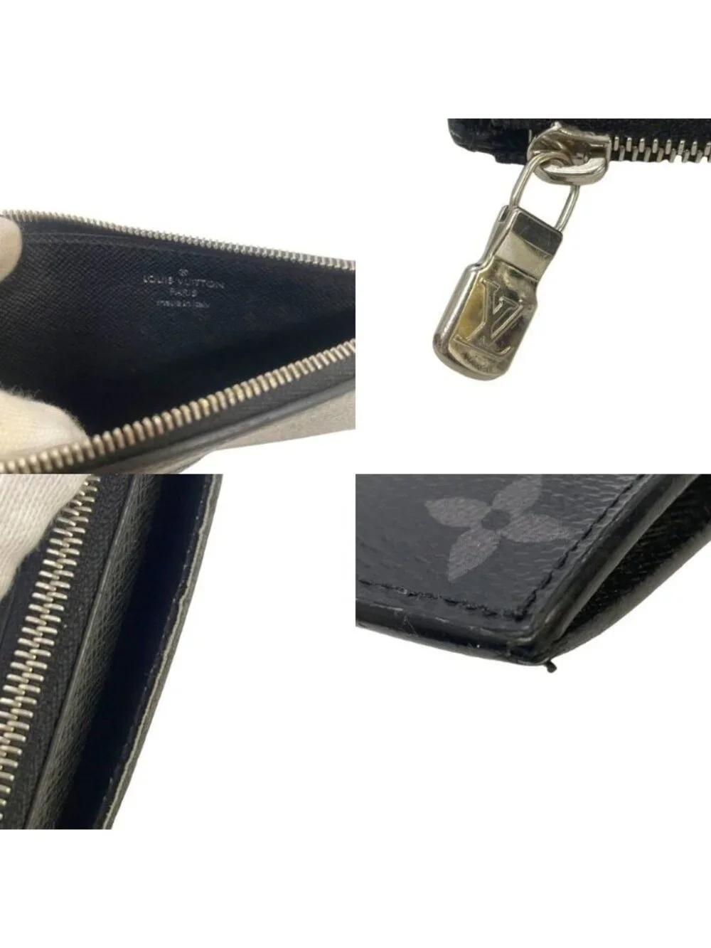 Louis Vuitton Monogram Eclipse Taigarama Fragment Case Coin Card Holder Black